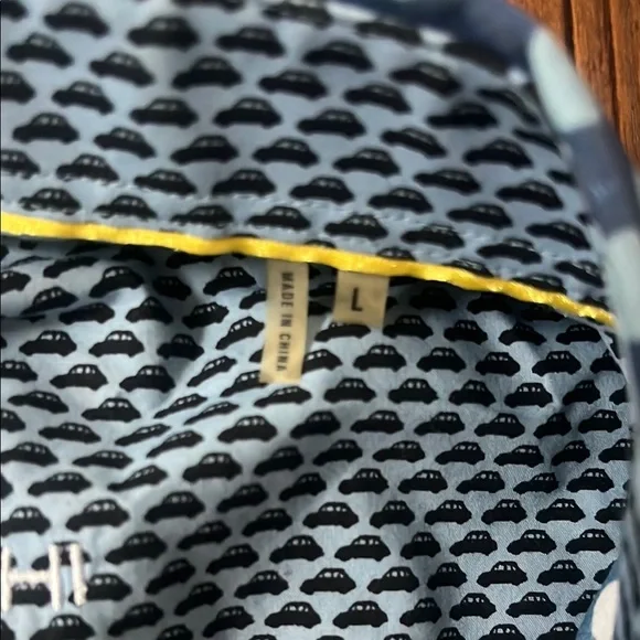 Bugatchi Blue Polka Dot Men's Shirt sz L - Picture 3 of 5